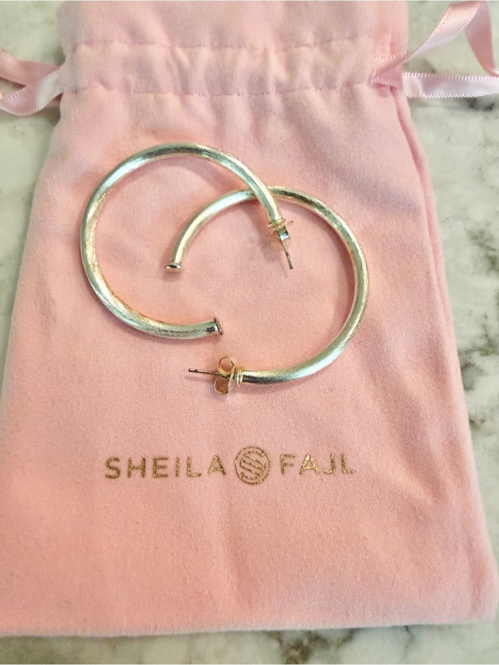 Sheila Fajl Silver Hoop Earrings – Large Statement Hoops